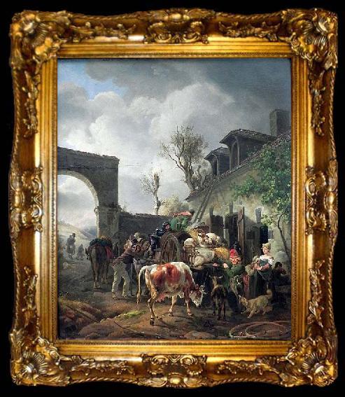 framed  Peter von Hess Plundering Cossacks, ta009-2